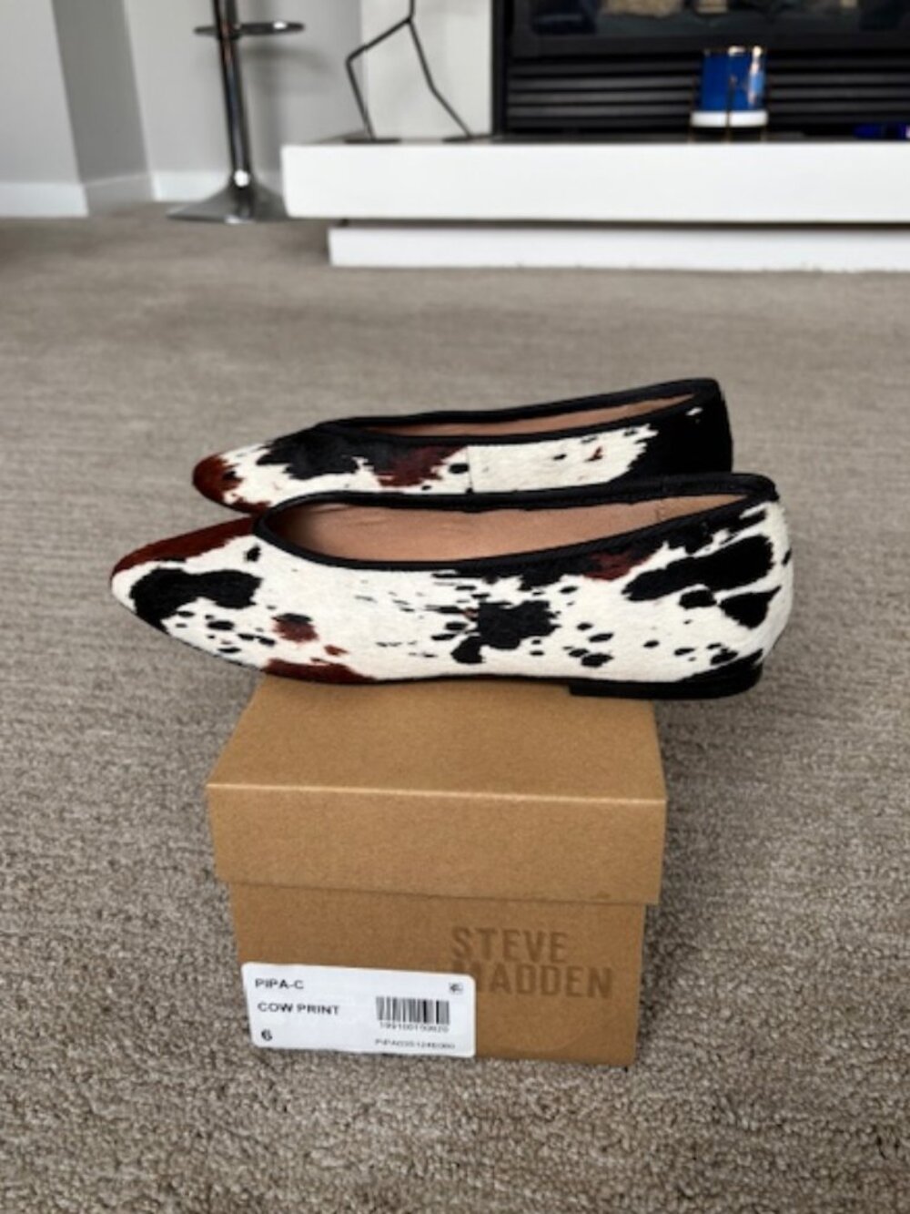 Steve Madden Women's Cow Print Flats in Perfect Condition